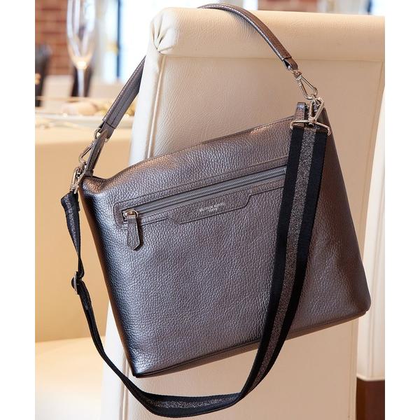 ショルダーバッグ バッグ レザーハンドル付き ホリゾンタルポシェット Mサイズ「スマイルなしVer....