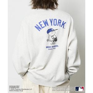 トレーナー スウェット 限定展開 MLB×PEANUTS 別注 ビッグシルエット バックプリント クルーネックスウェット/YANKEES メンズ レディース