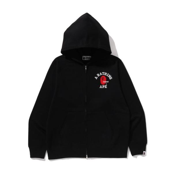 パーカー COLLEGE ONE POINT EMBROIDERY ZIP HOODIE メンズ