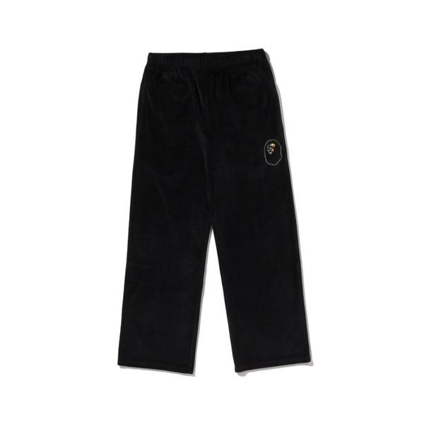 パンツ CRYSTAL STONE APE HEAD VELOUR WIDE PANTS レディース