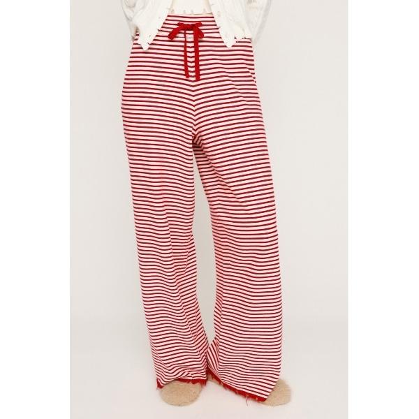 スラックス パンツ BORDER KNIT RELAX PT ボーダー ニット リラックスパンツ 秋...