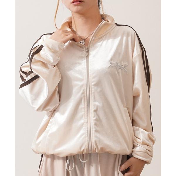 ジャージ 「セットアップ 対応」サイドライン ベロア トラックジャケット / Side Line V...