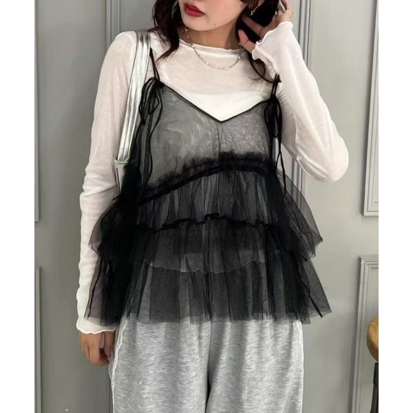 キャミソール チュールキャミソール