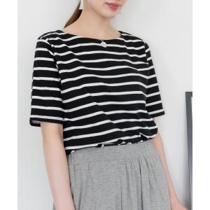 tシャツ 半袖 ボーダー5分袖トップス カットソー シンプル カジュアル レディース 半袖 ボーダー きれいめ レディース