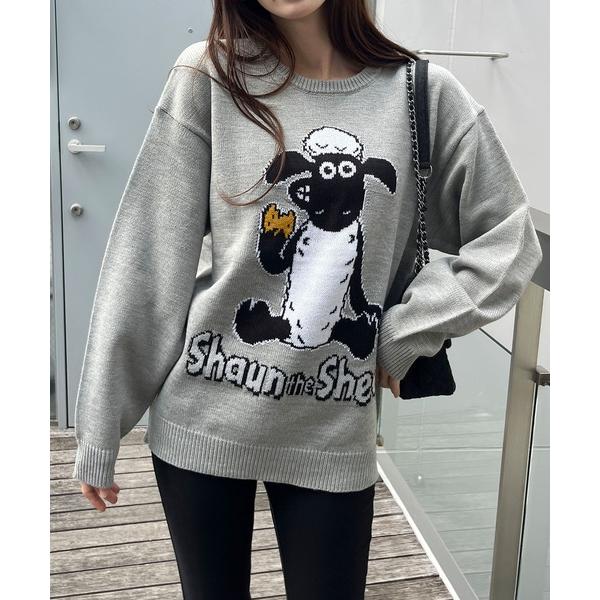 ニット セーター ひつじのショーンジャガードニット レディース