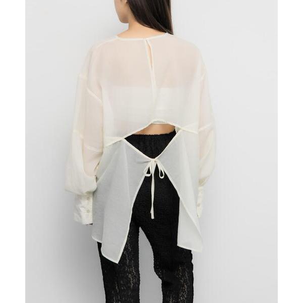 ブラウス シャツ バックデザインシアーブラウス レディース