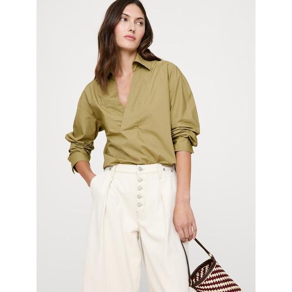 ブラウス シャツ オーバーサイズ ロングスリーブ ポップオーバーチュニック レディース