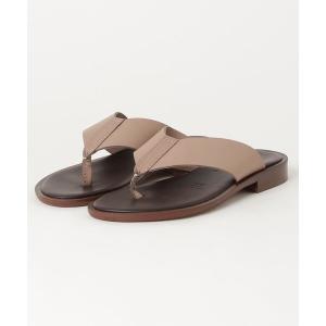 「MAURO de BARI」 フラットサンダル 36 グレイッシュベージュ レディース