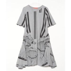 「mintdesigns」 半袖ワンピース - グレー レディース