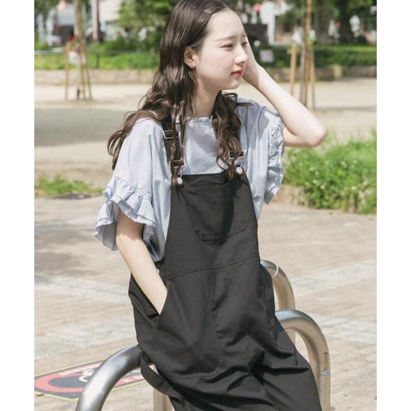 「ITEMS URBANRESEARCH」 半袖ブラウス FREE ブルー レディース