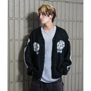 カーディガン THRIFTY LOOK / スリフティールック RAGLAN SLEEVE SOUVENIR CARDIGAN スーベニアデザイン ラ