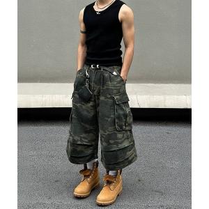 カーゴパンツ 「ABREATH」カモフラージュルーズカーゴショートパンツ メンズ レディース