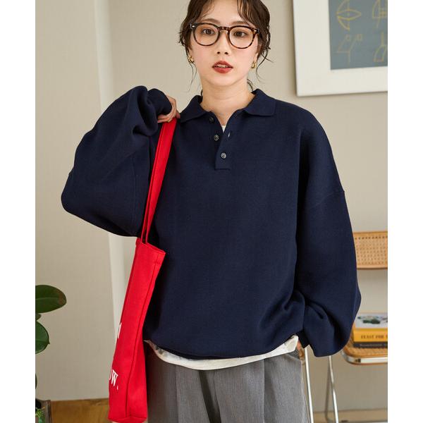 ニット セーター 限定展開　ポロ ニット プルオーバー レディース