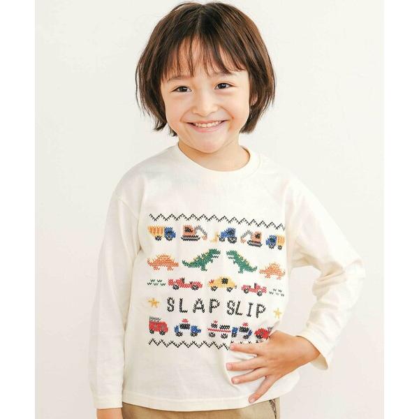 tシャツ はたらくくるま恐竜ステッチ刺しゅうTシャツ(80~130cm) キッズ 子供服 男の子