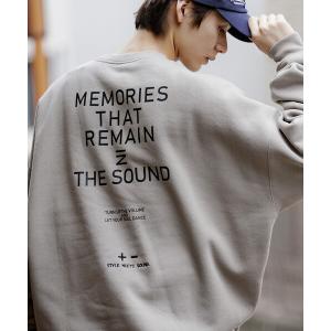 トレーナー スウェット 限定展開 ビッグシルエット ワンポイント刺繍 バックプリント ヘムコード クルーネック スウェット メンズ レディース