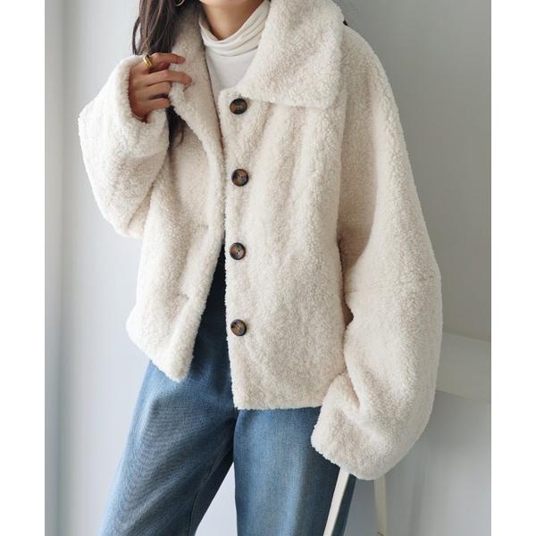 コート アウター テディベアボアショートコート レディース