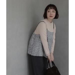 ブラウス シャツ 「L〜5L 大きいサイズ」テープヤーンツイードキャミブラウス レディース