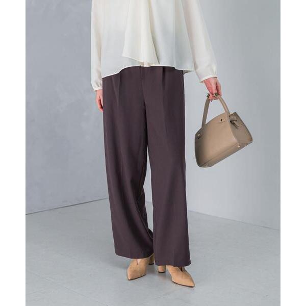パンツ イージーケアウーステッドストレートパンツ レディース