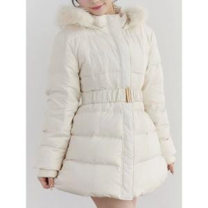 ダウンコート ダウンジャケット フェイクファーフードレディダウンコート レディース