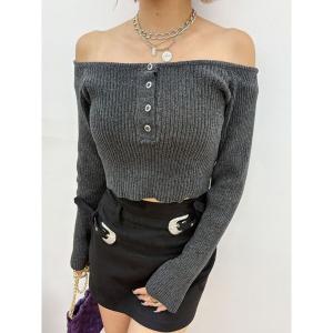 ニット セーター モールオフショルニットトップス レディース