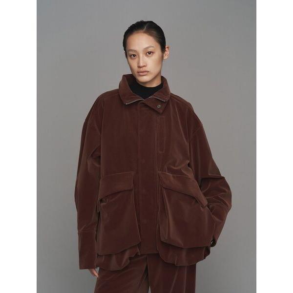 コート アウター VELVET HEM GATHER HOOD CT / ベルベットヘムギャザーフー...