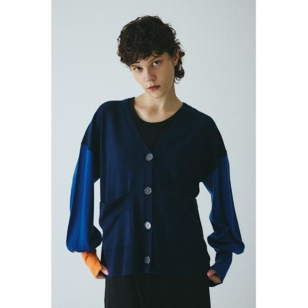 カーディガン Bicolor knit cardigan　　バイカラーニットカーディガン レディース