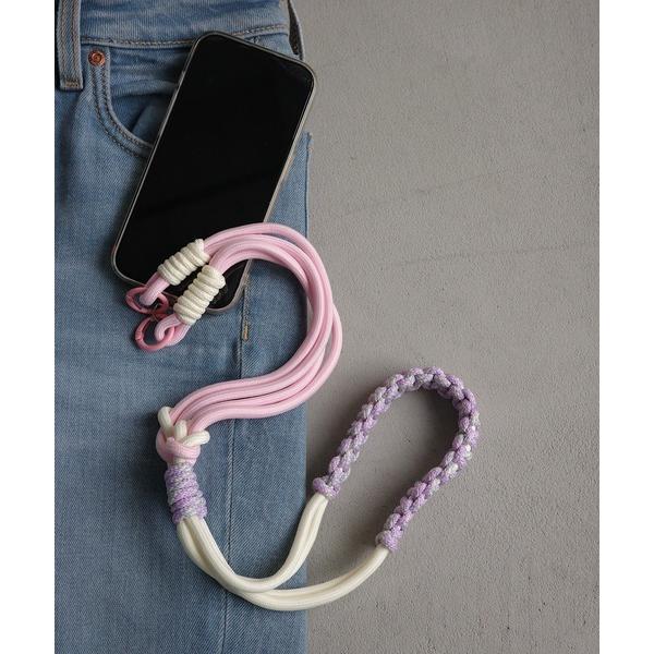 カラフル編み込みスマホショルダーストラップ
