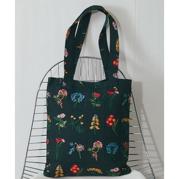 トートバッグ 花柄刺繍トートバッグ レディース メンズ