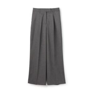 スラックス パンツ ラメグレー タックワイドパンツ レディース