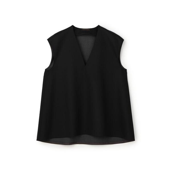 ブラウス シャツ スーパーウールウィーブ Vネックトップス レディース