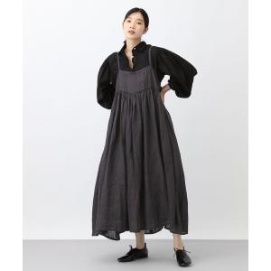 ワンピース 「natural by clip」リネンギャザーキャミワンピース