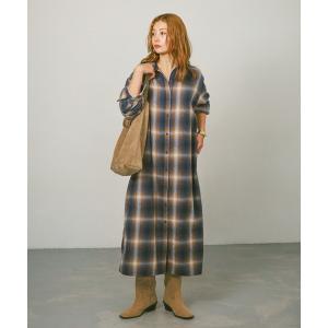 シャツワンピース チェックシャツワンピース