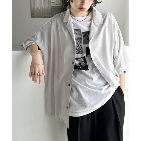 「Java」 半袖シャツ LARGE ライトグレー レディース