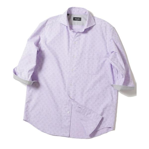 「MEN'S BIGI」 7分袖シャツ 02 ラベンダー メンズ