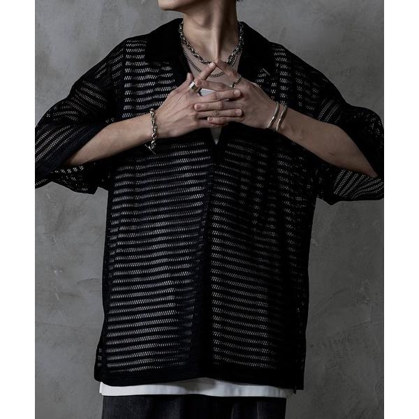 「INTER FACTORY」 半袖シャツ LARGE ブラック メンズ