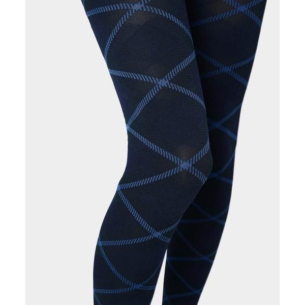 タイツ Franka Check Tights Deep Green レディース