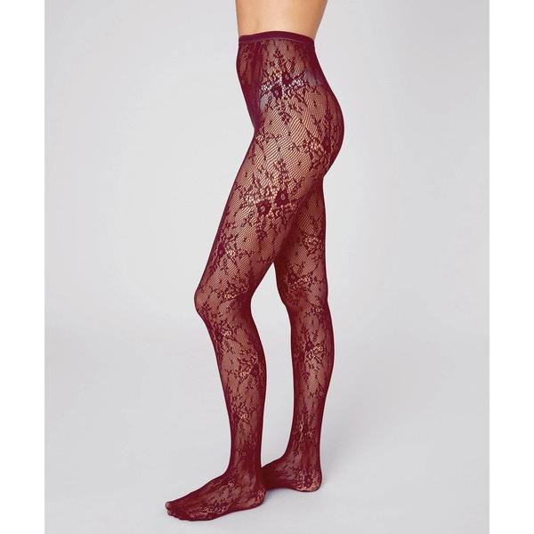 タイツ Rosa Lace Tights Deep Red レディース