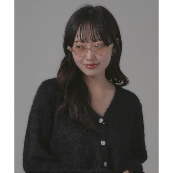 伊達メガネ メガネ 眼鏡 Diamond Design Rimless Glasses / ダイヤデ...