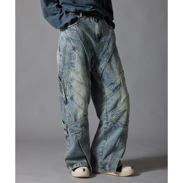 ジーンズ Cutting Design Wide Denim Pants / カッティングデザイン ...