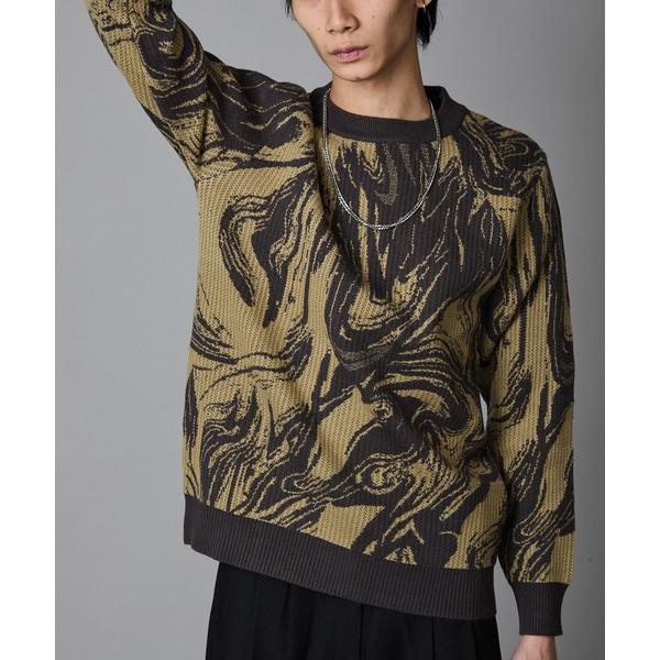 トレーナー スウェット Marble-Print Crewneck Sweatshirt / マーブ...