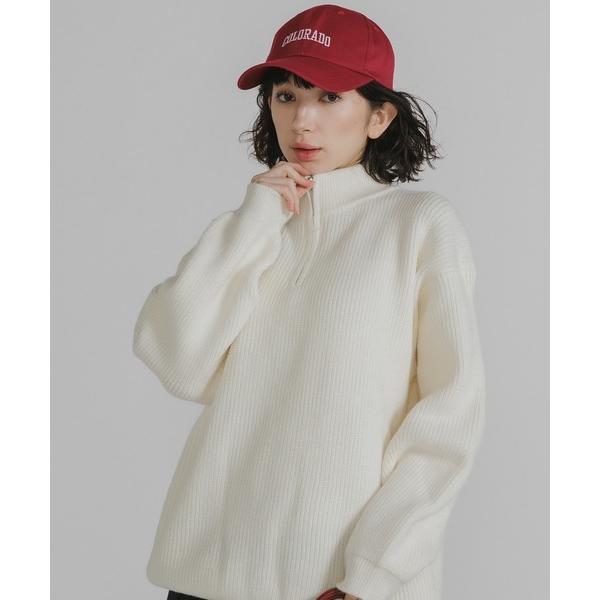 ニット セーター Half-zip knit/ハーフジップニット レディース