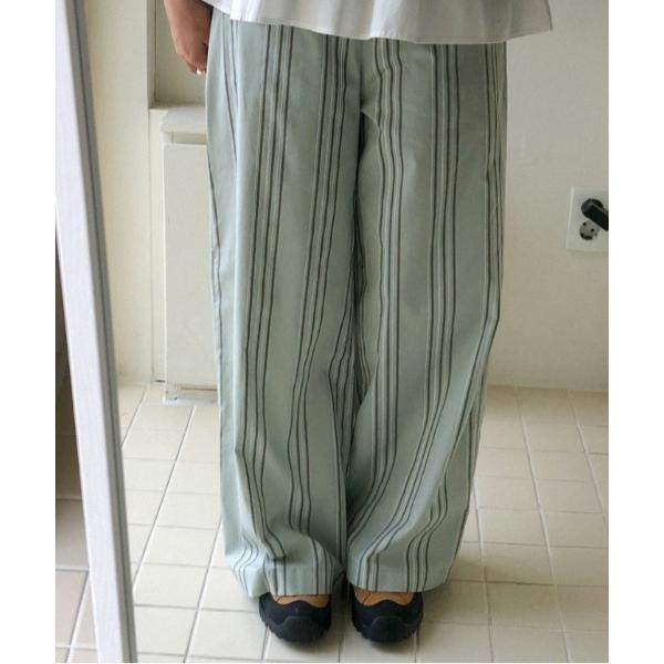 ワイドパンツ パンツ stripe loose pants レディース