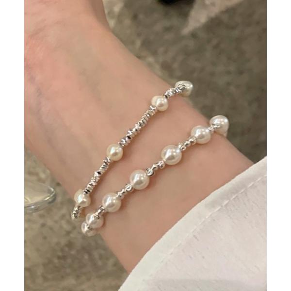 ブレスレット シルバーパール2setブレスレット レディース