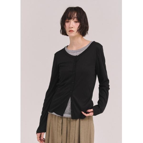 カーディガン バイカラーソフトフィットカーディガン レディース