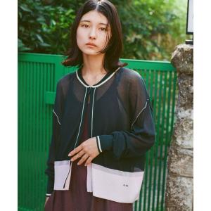 ニット セーター see-through zip tops レディース