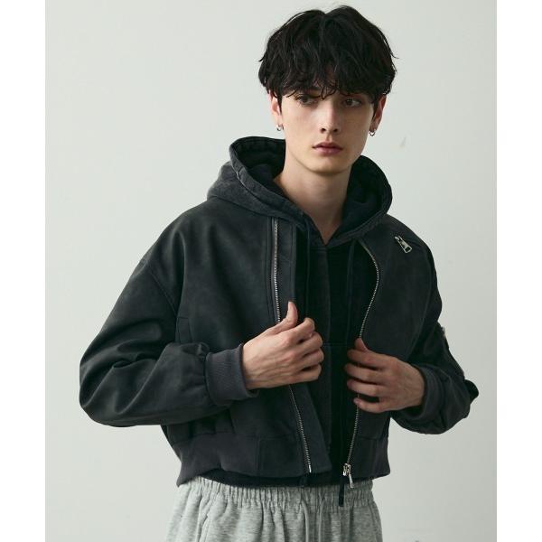 ブルゾン アウター Faux Leather Bomber Jacket / ショート丈合成皮革ブル...