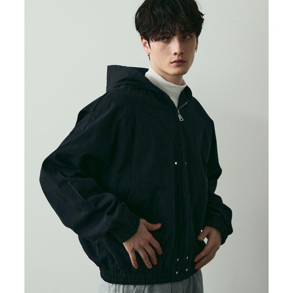 ブルゾン アウター Short-Length Duck Canvas Hooded Blouson ...