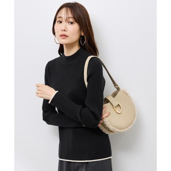 ニット セーター ワイドリブハイネックプルオーバー/イージーケア レディース
