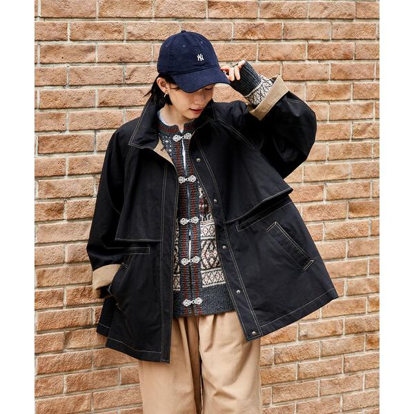 トレンチコート コート 「セットアイテム」マルチウェイ ボアベスト付き 配色 テントラインコート レ...