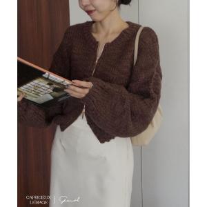 ニット セーター 「LE'MAGE×gemeilコラボ」スラブジップカーディガン レディース